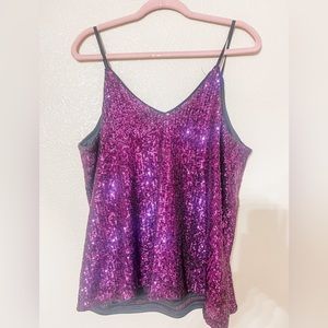 Express purple sequins top